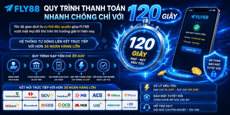Quy trình thanh toán nhanh chóng chỉ với 120 giây 