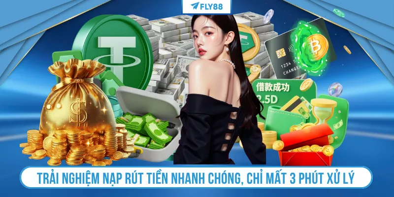 Trải nghiệm nạp rút tiền nhanh chóng, chỉ mất 3 phút xử lý 